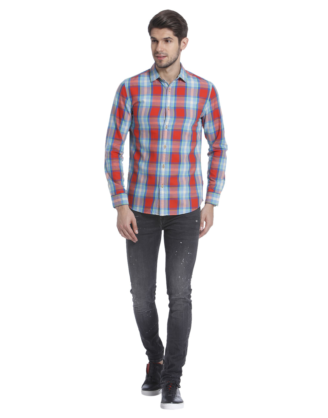Checks Lipstick Red Casual Shirt