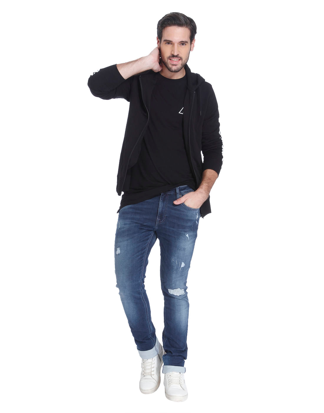 Black Graphic Print Crew Neck T-Shirt