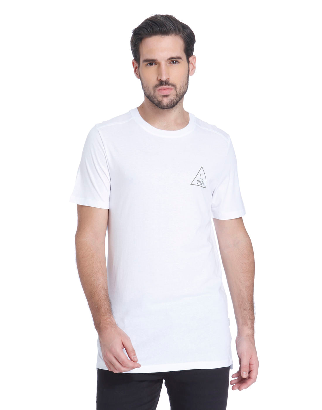 White Graphic Print Crew Neck T-Shirt