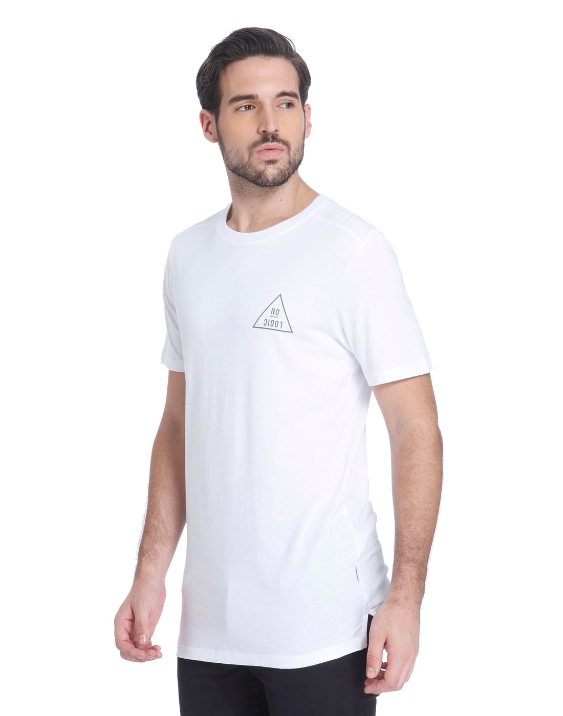 White Graphic Print Crew Neck T-Shirt
