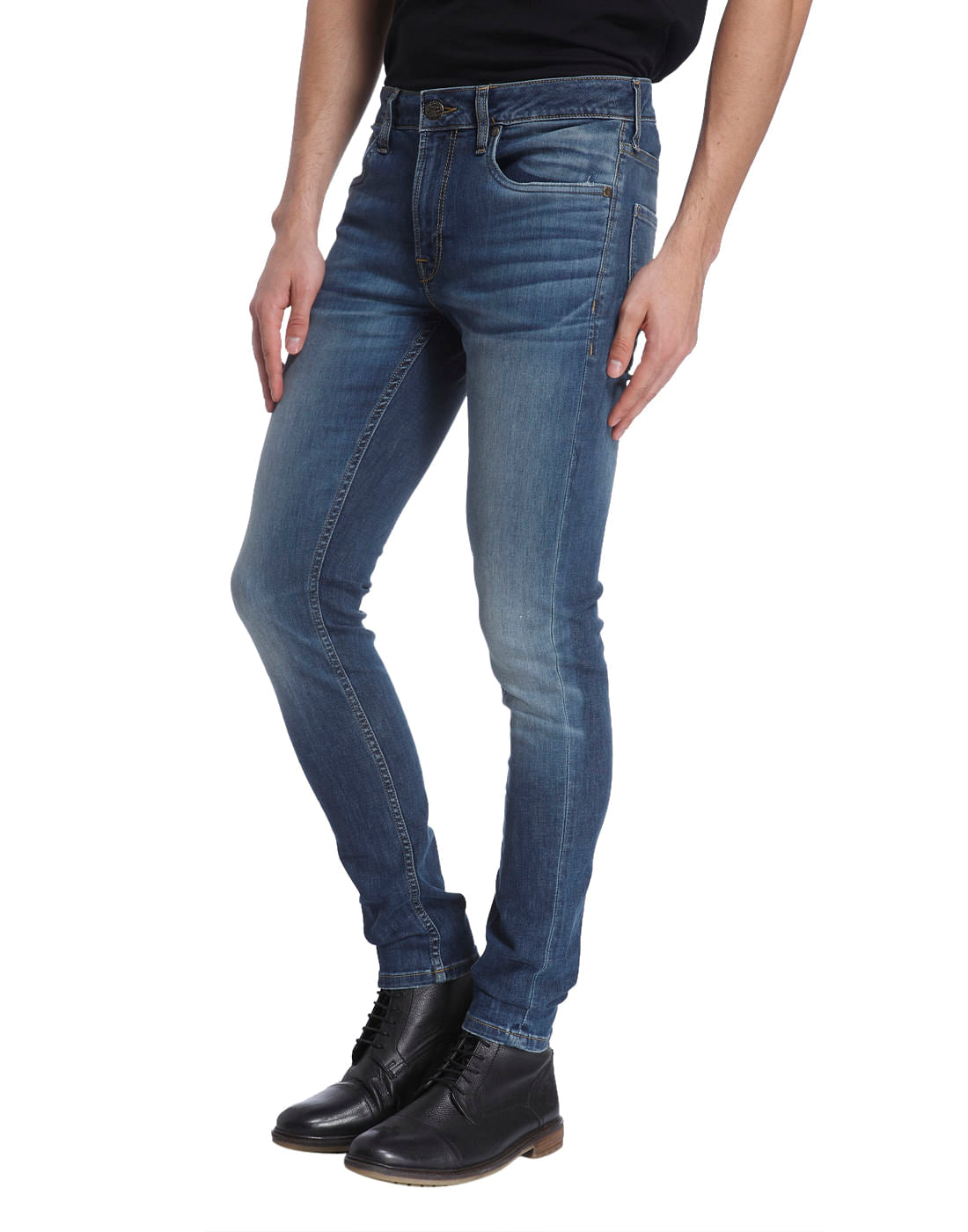 Blue Solid Denim Jeans