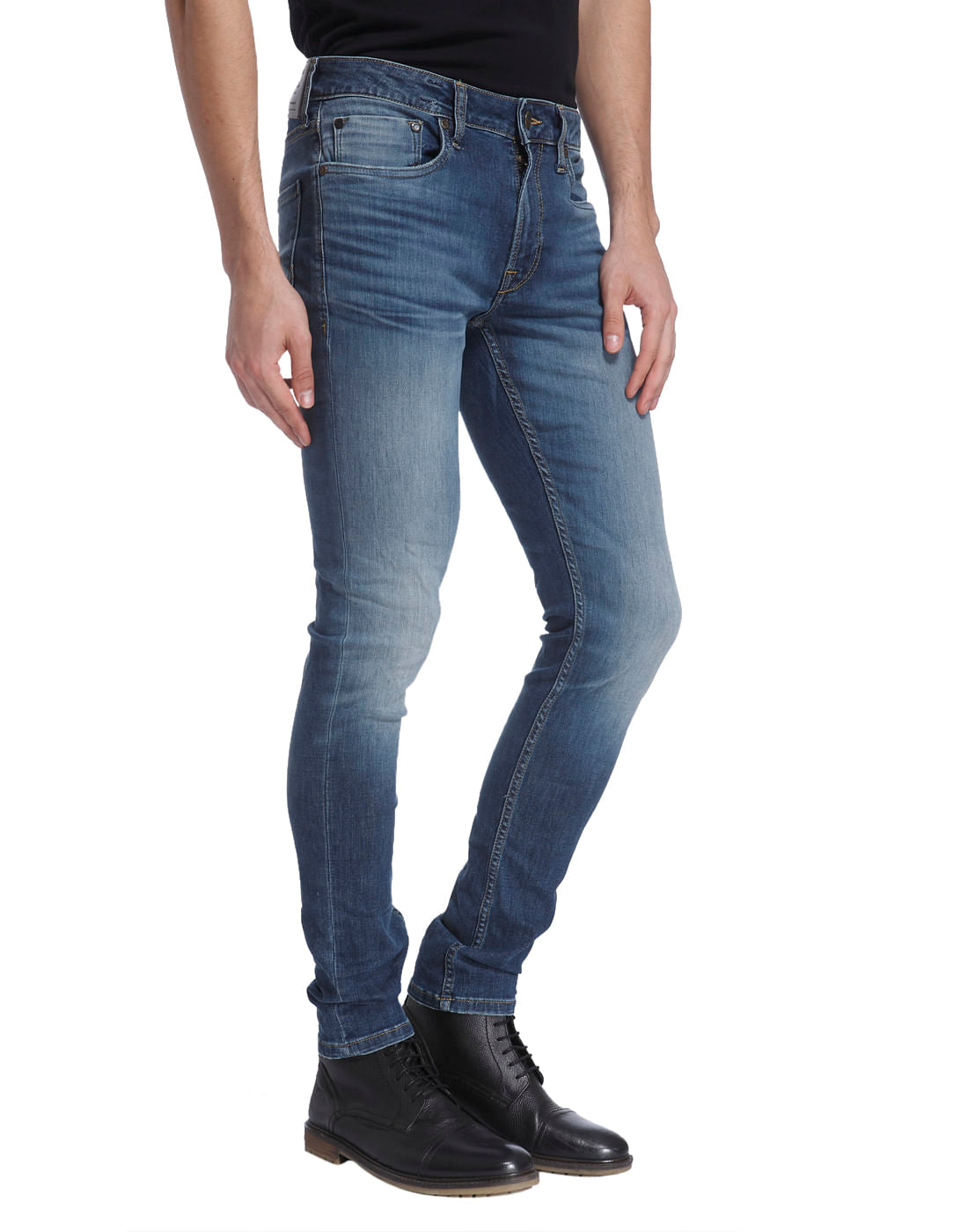 Blue Solid Denim Jeans