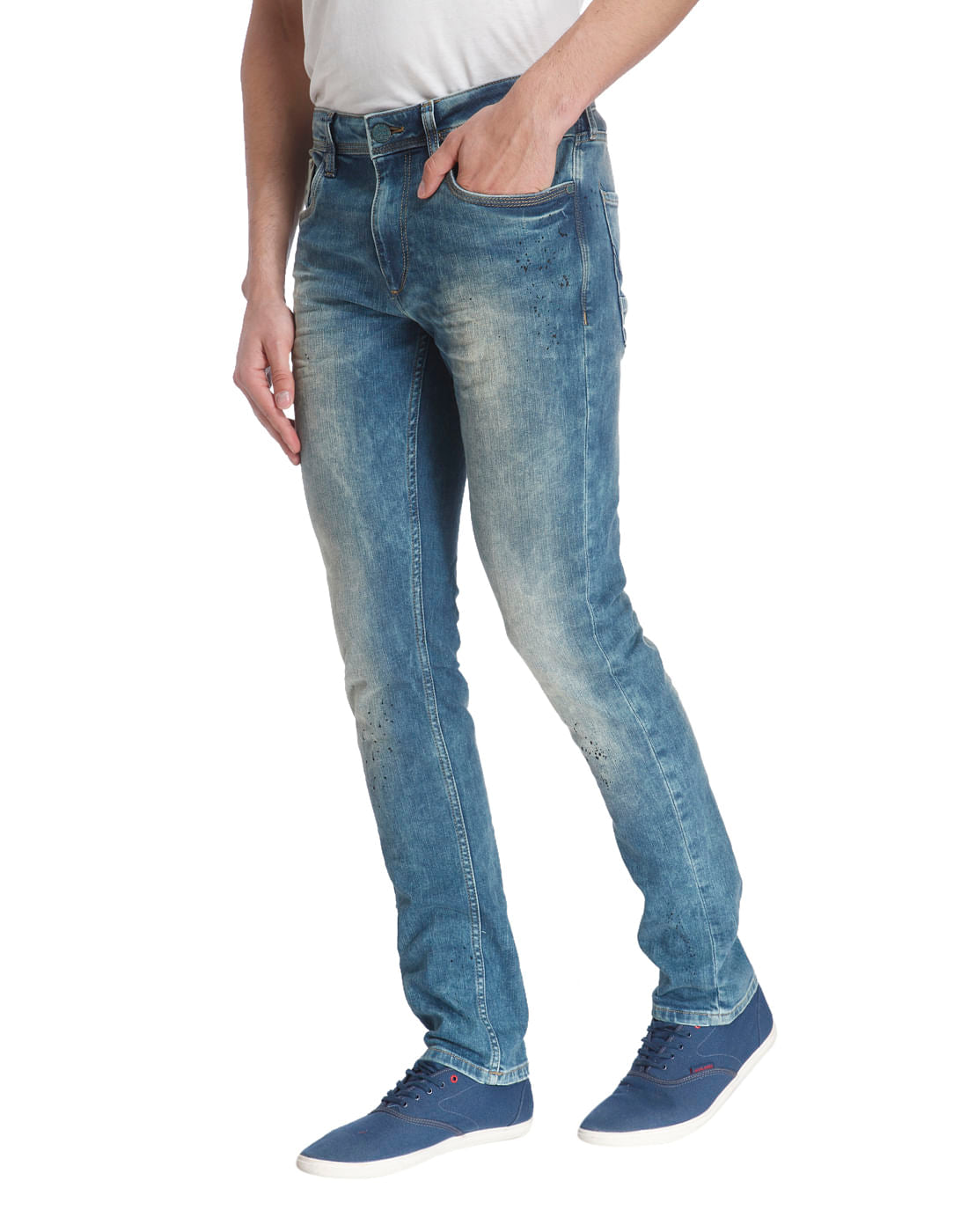 Blue Solid Denim Jeans