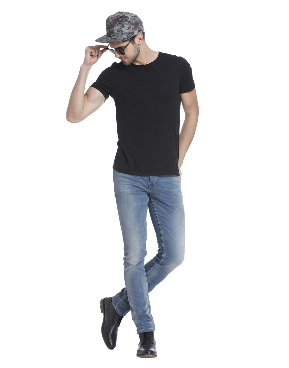 Blue Solid Denim Jeans