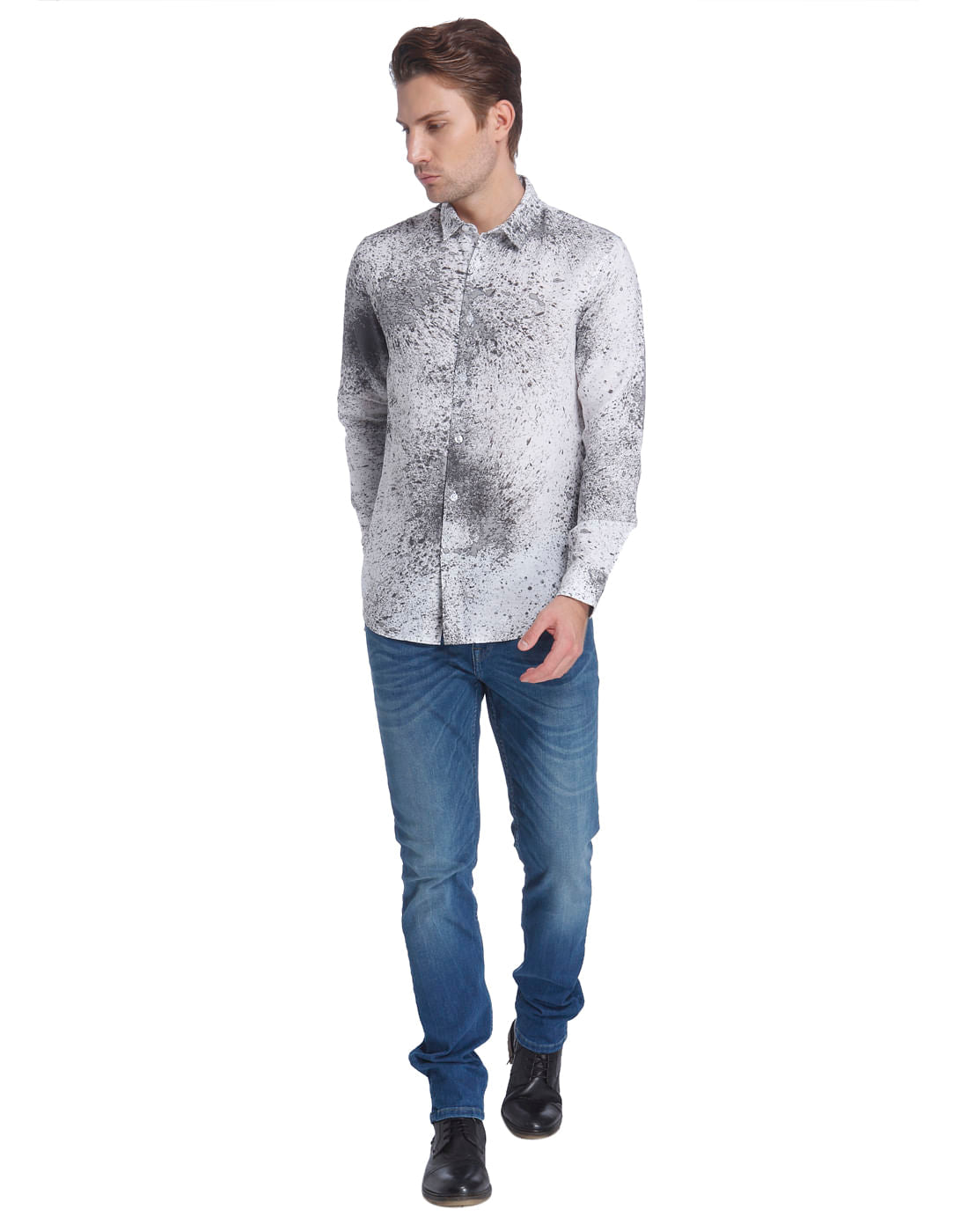 Abstract Print Black Shirt