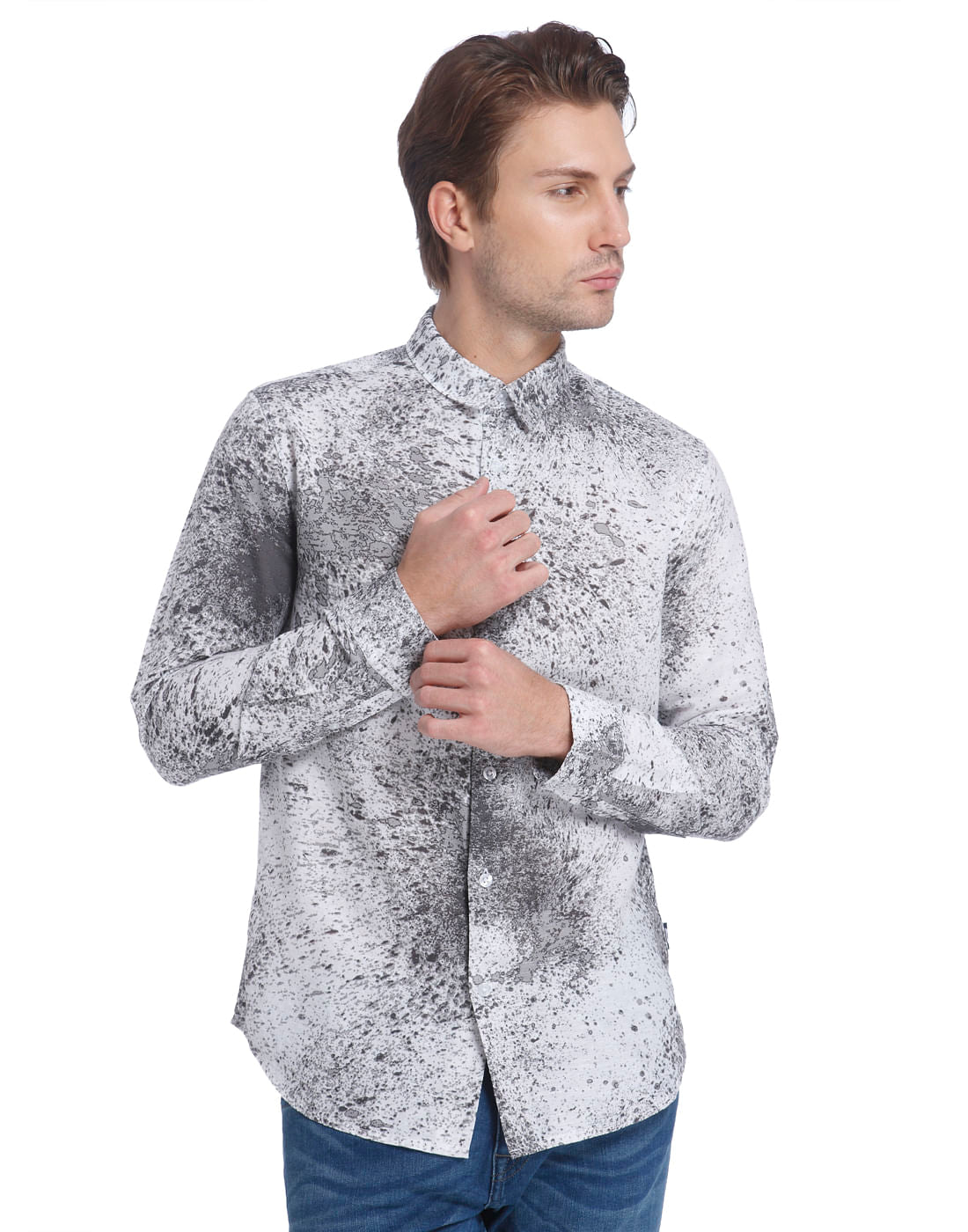 Abstract Print Black Shirt