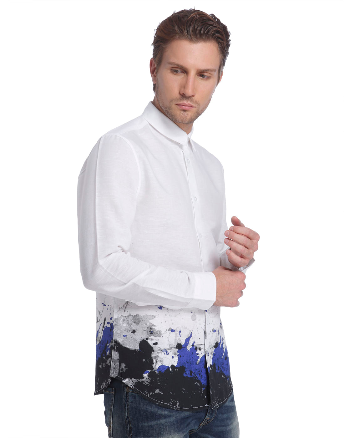 White Pop Art Print Shirt