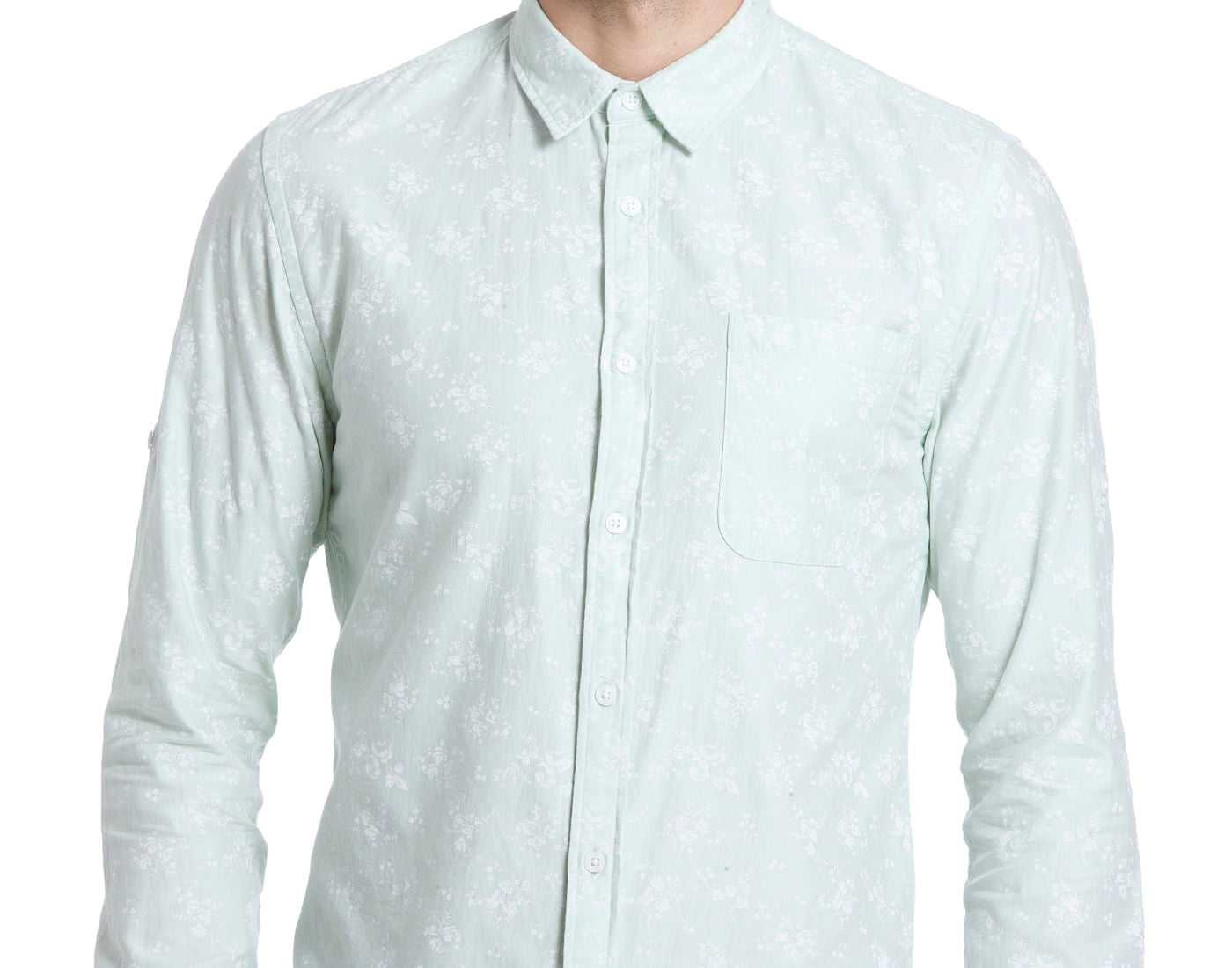 All-Over Print Green Casual Shirt