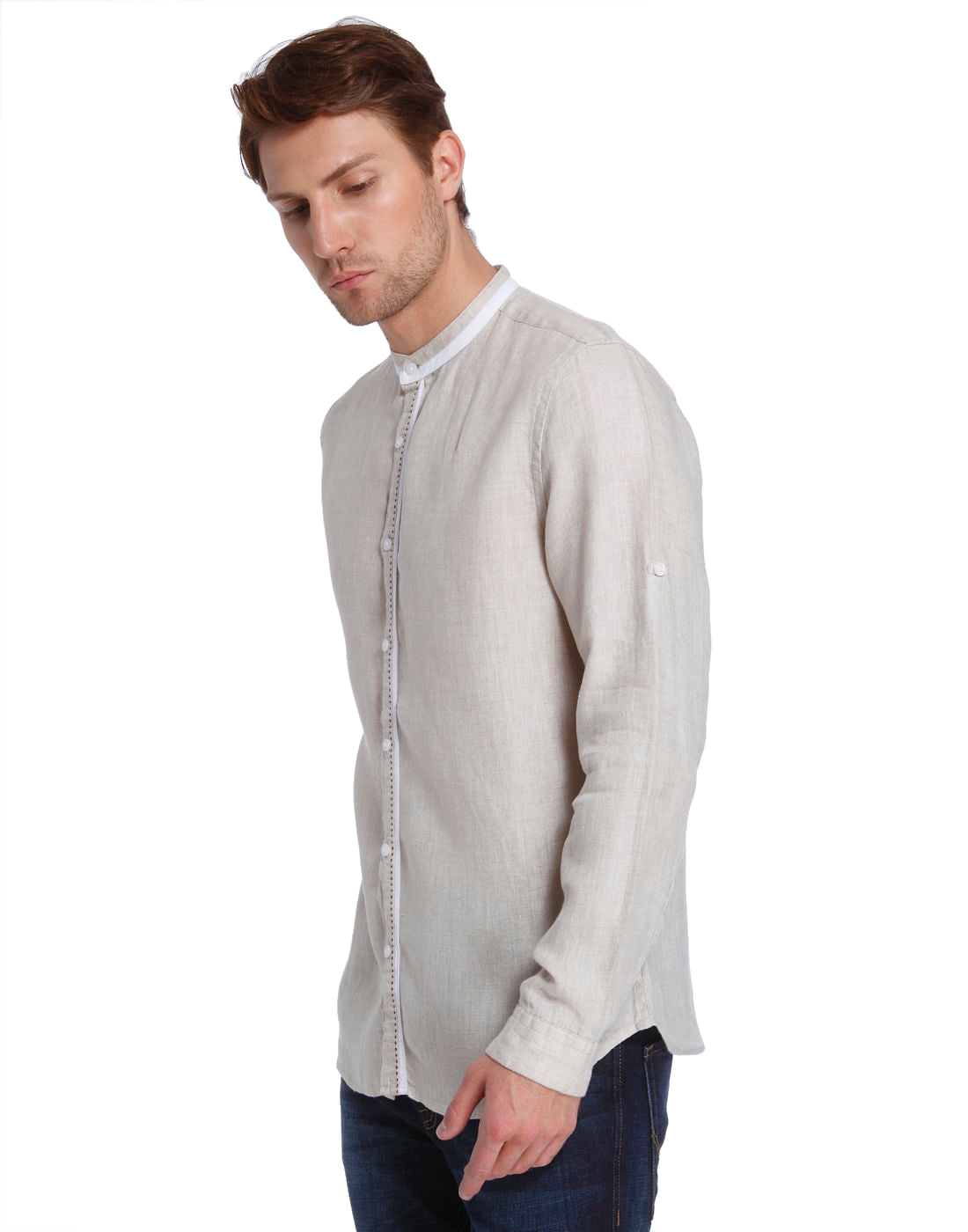 Solid Casual Linen Shirt