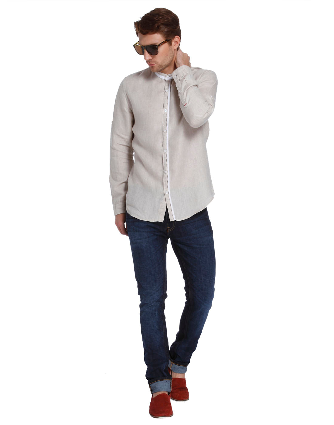 Solid Casual Linen Shirt