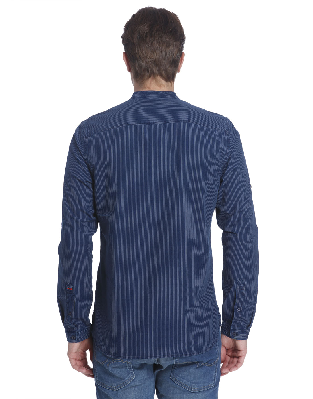 Dark Blue Striped Shirt