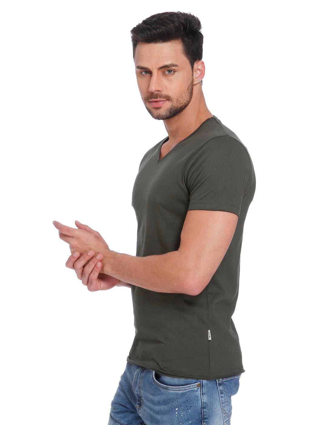 Green V-Neck T-Shirt