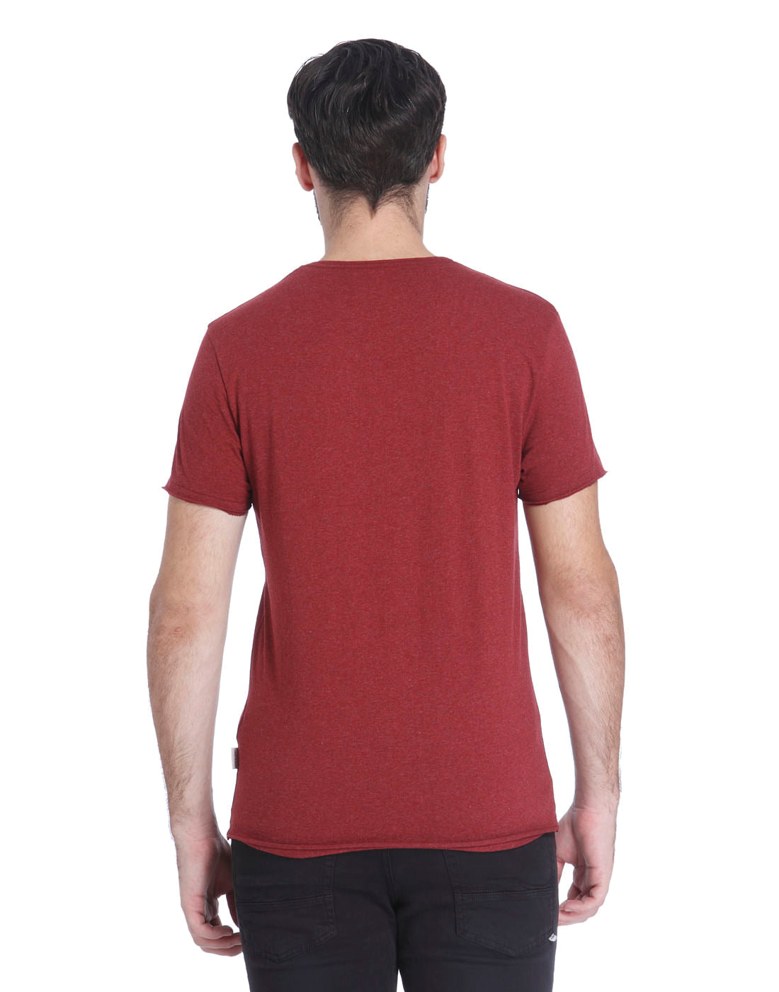 Maroon Slim Fit V-Neck T-Shirt