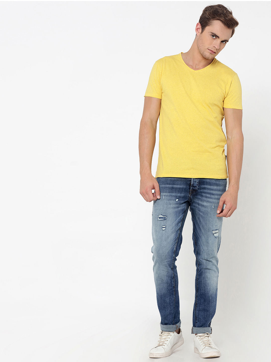 Yellow V-Neck T-Shirt