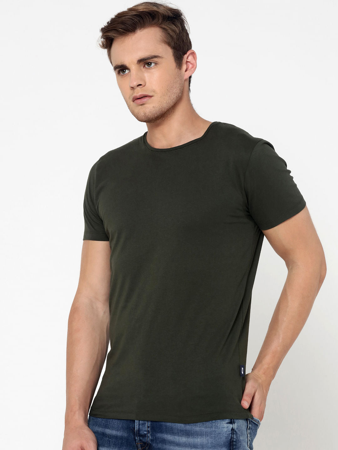 Olive Green Crew Neck T-Shirt