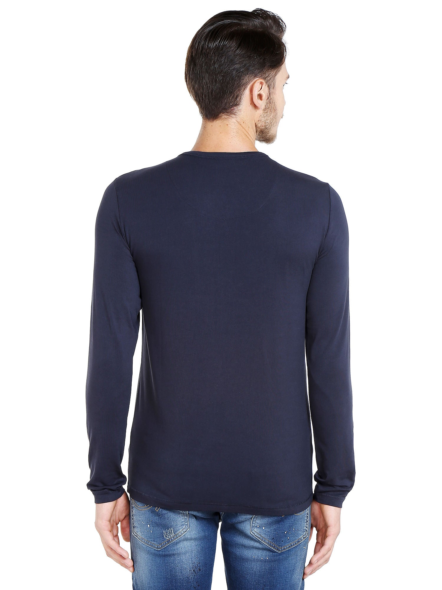 Black Slim Fit Henley T-Shirt