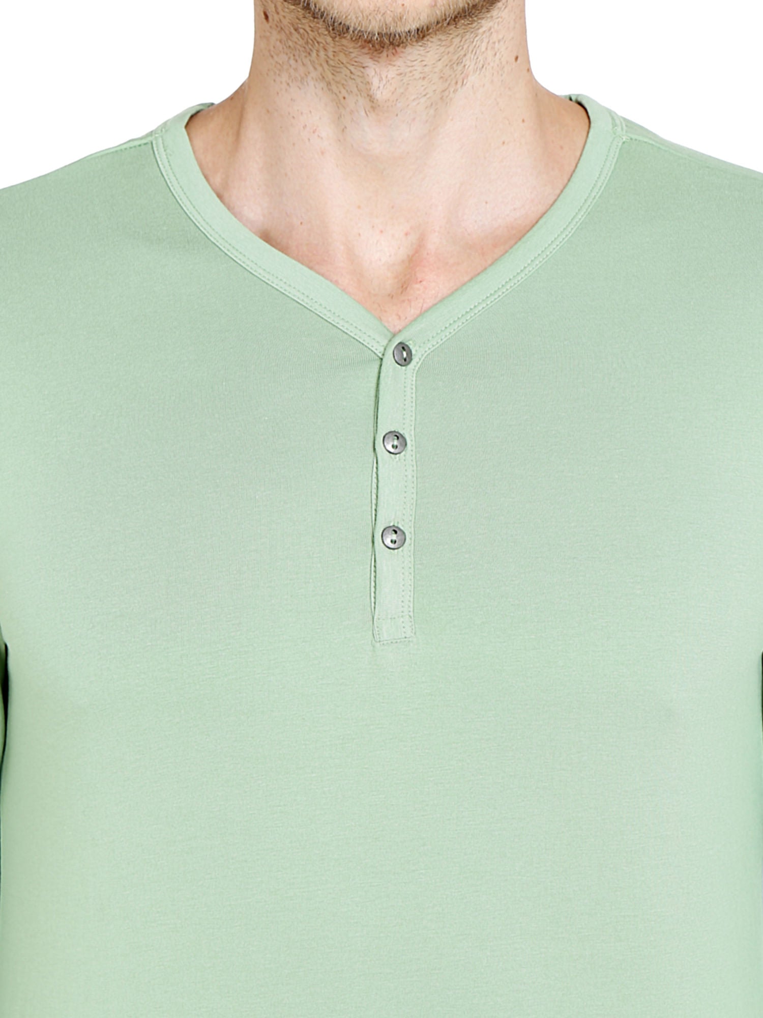 Green Slim Fit Henley T-Shirt