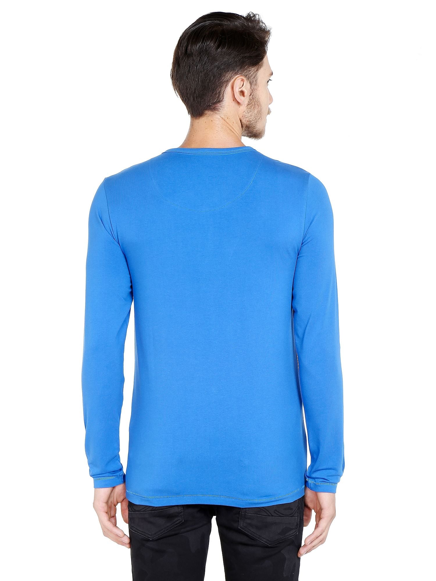 Blue Slim Fit Henley T-Shirt