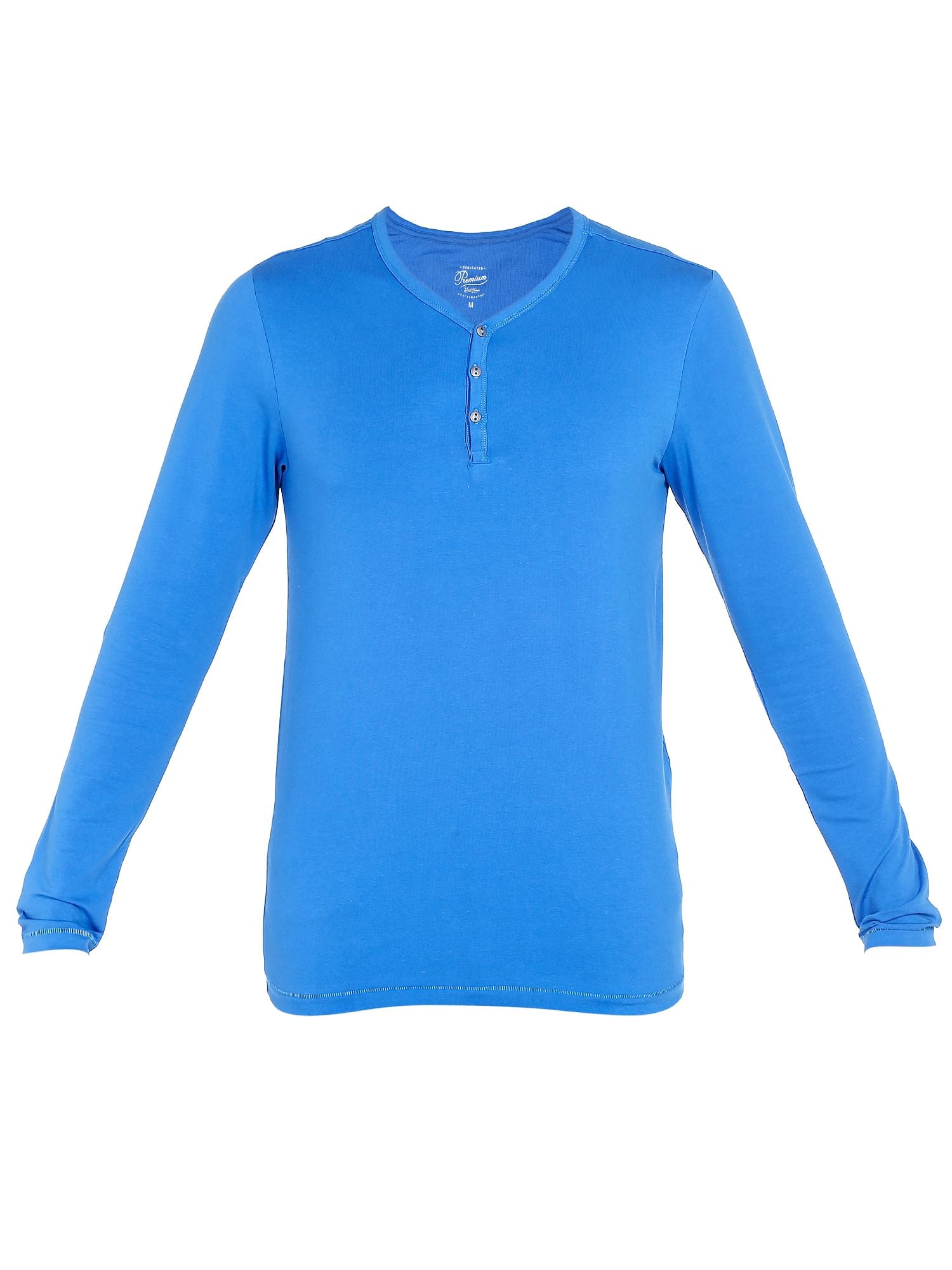 Blue Slim Fit Henley T-Shirt