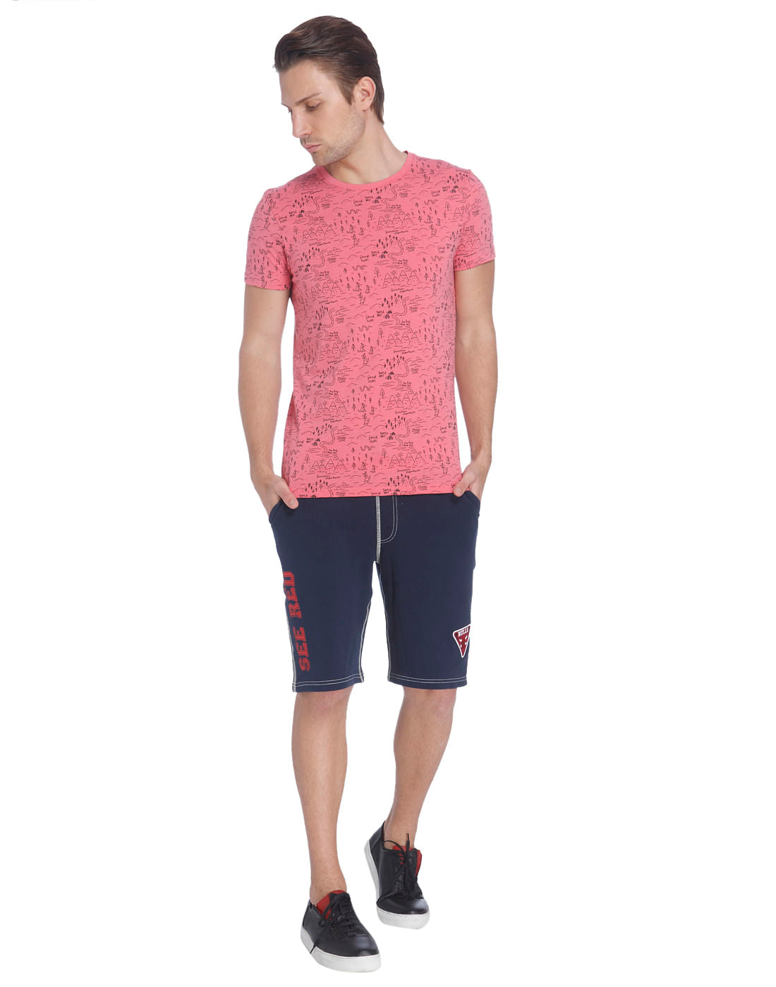 Pink All Over Print Crew Neck T-Shirt