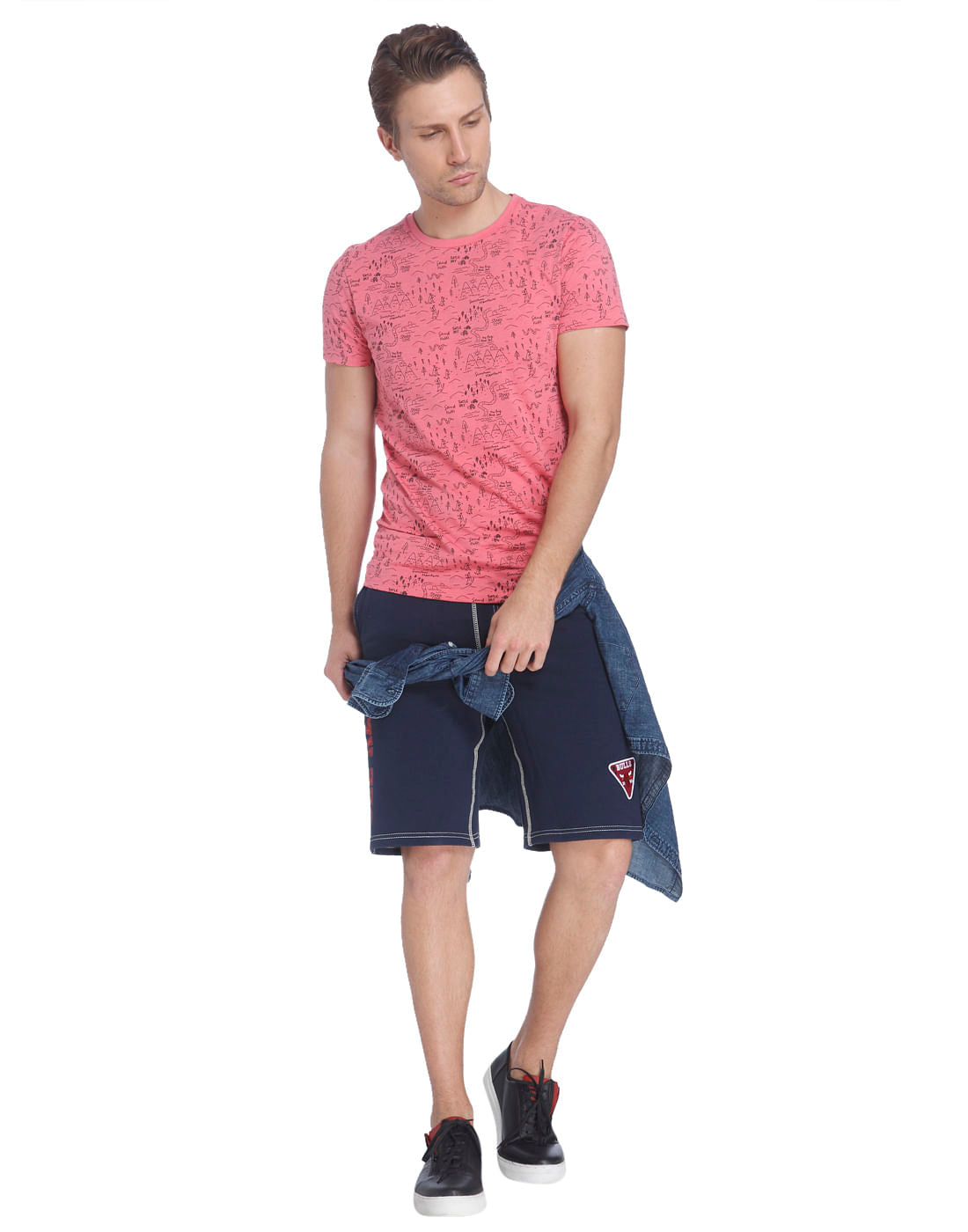Pink All Over Print Crew Neck T-Shirt
