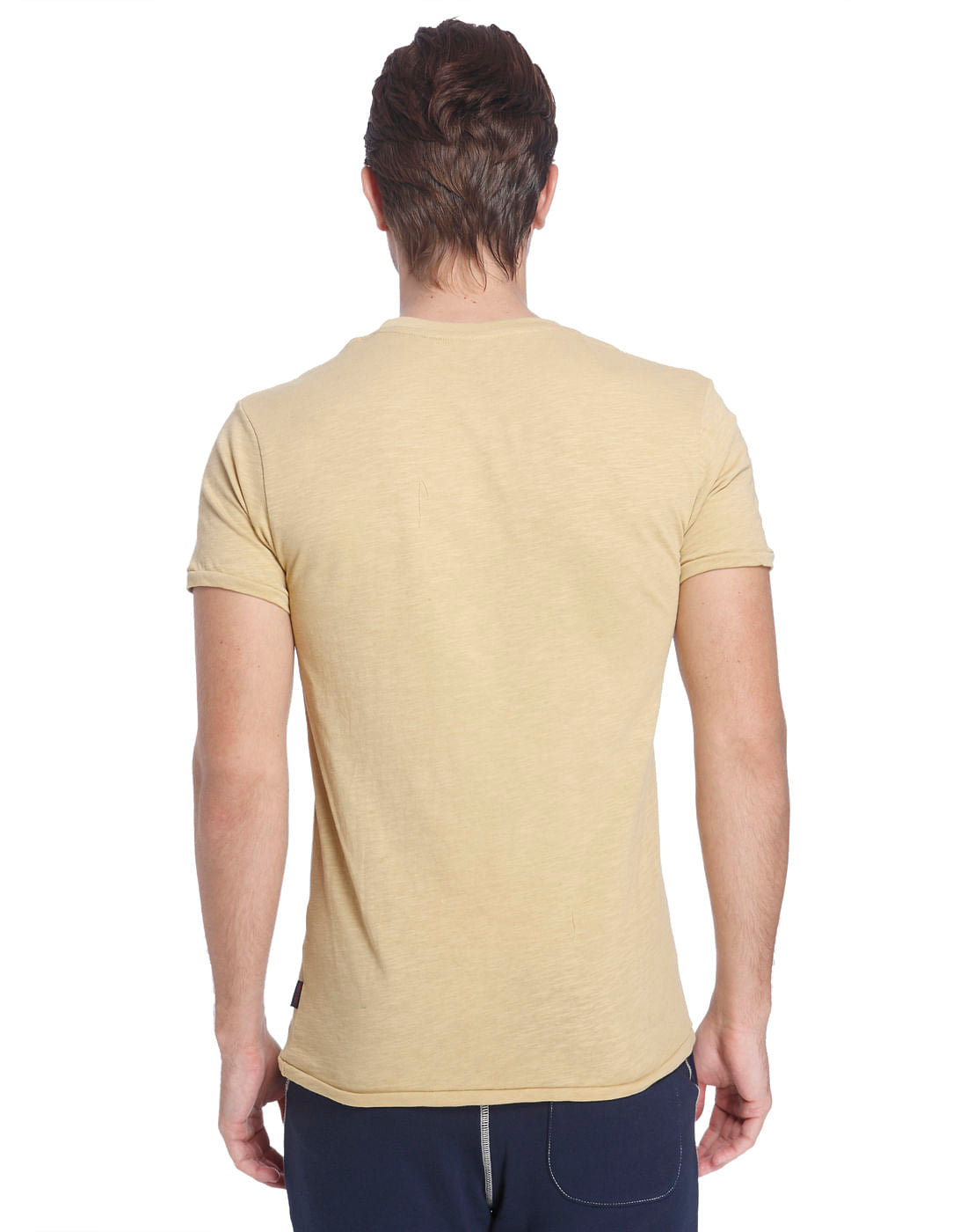 Graphic Print Brown Crew Neck T-Shirt