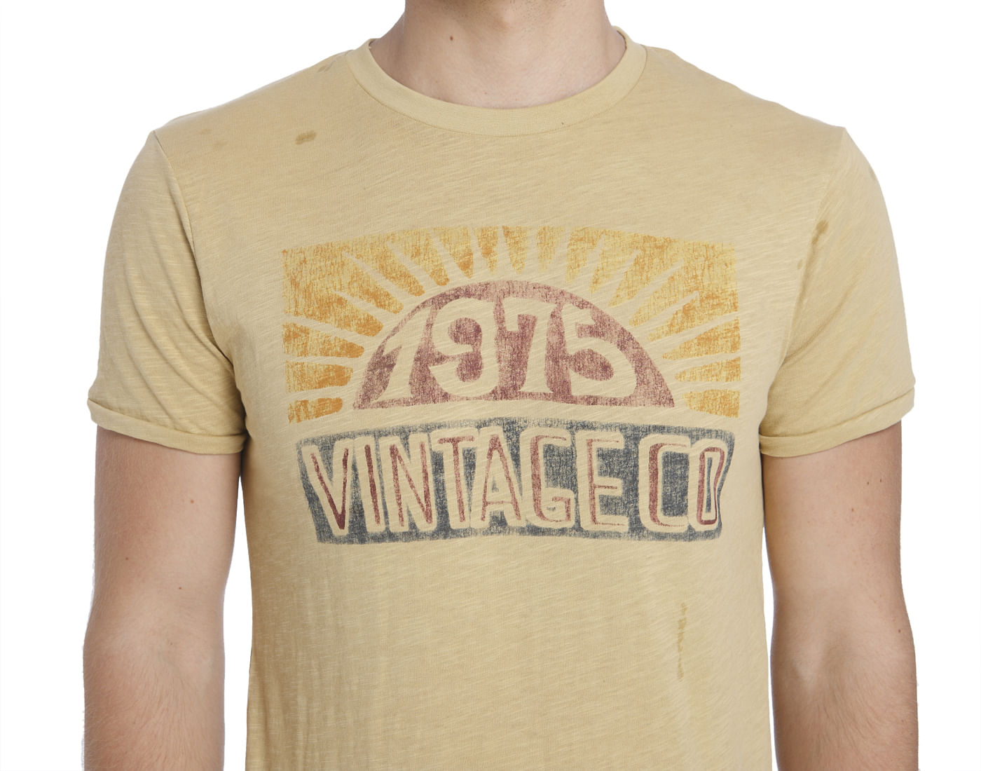 Graphic Print Brown Crew Neck T-Shirt