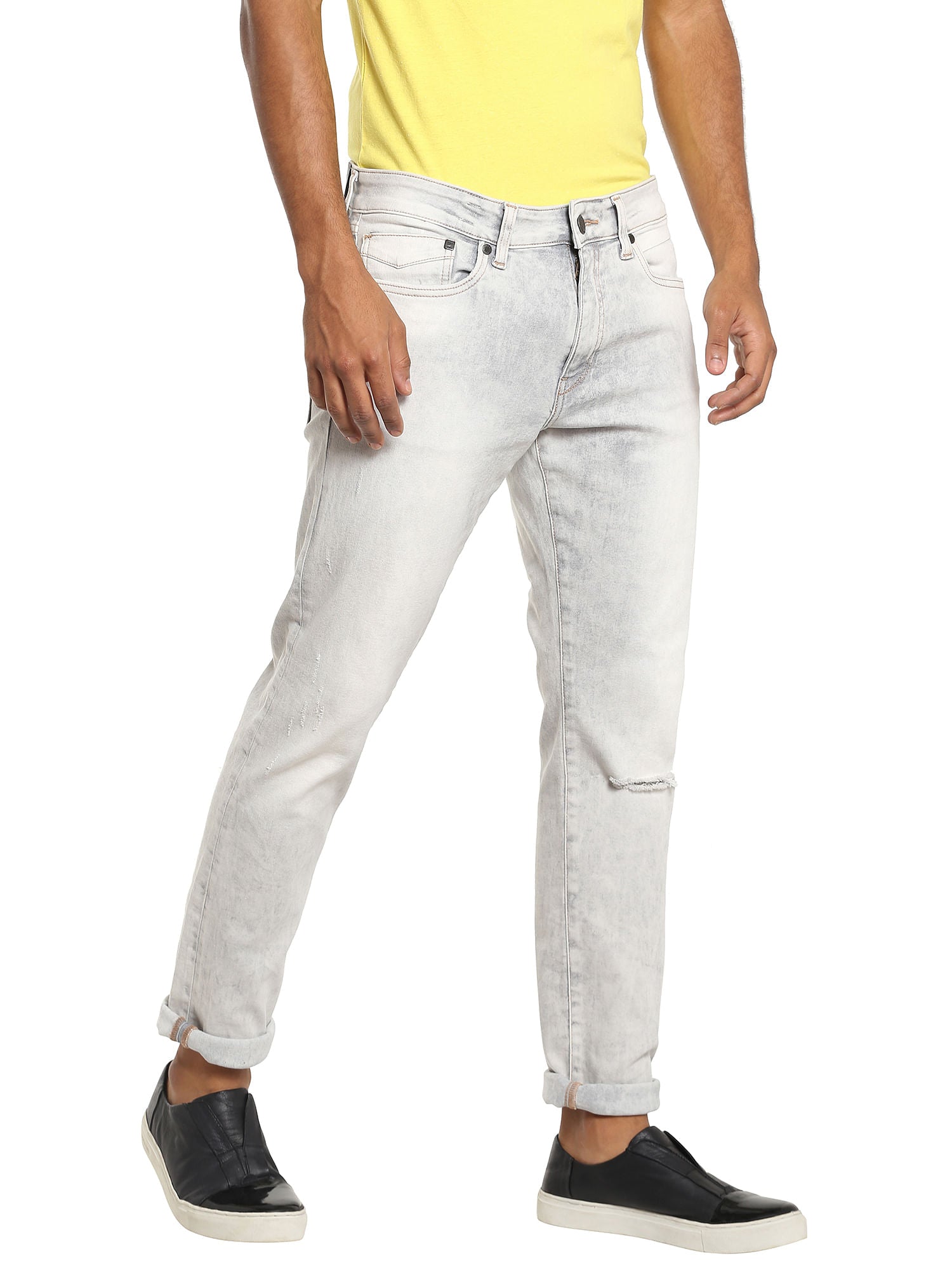 Light Grey Distressed Slim Jeans