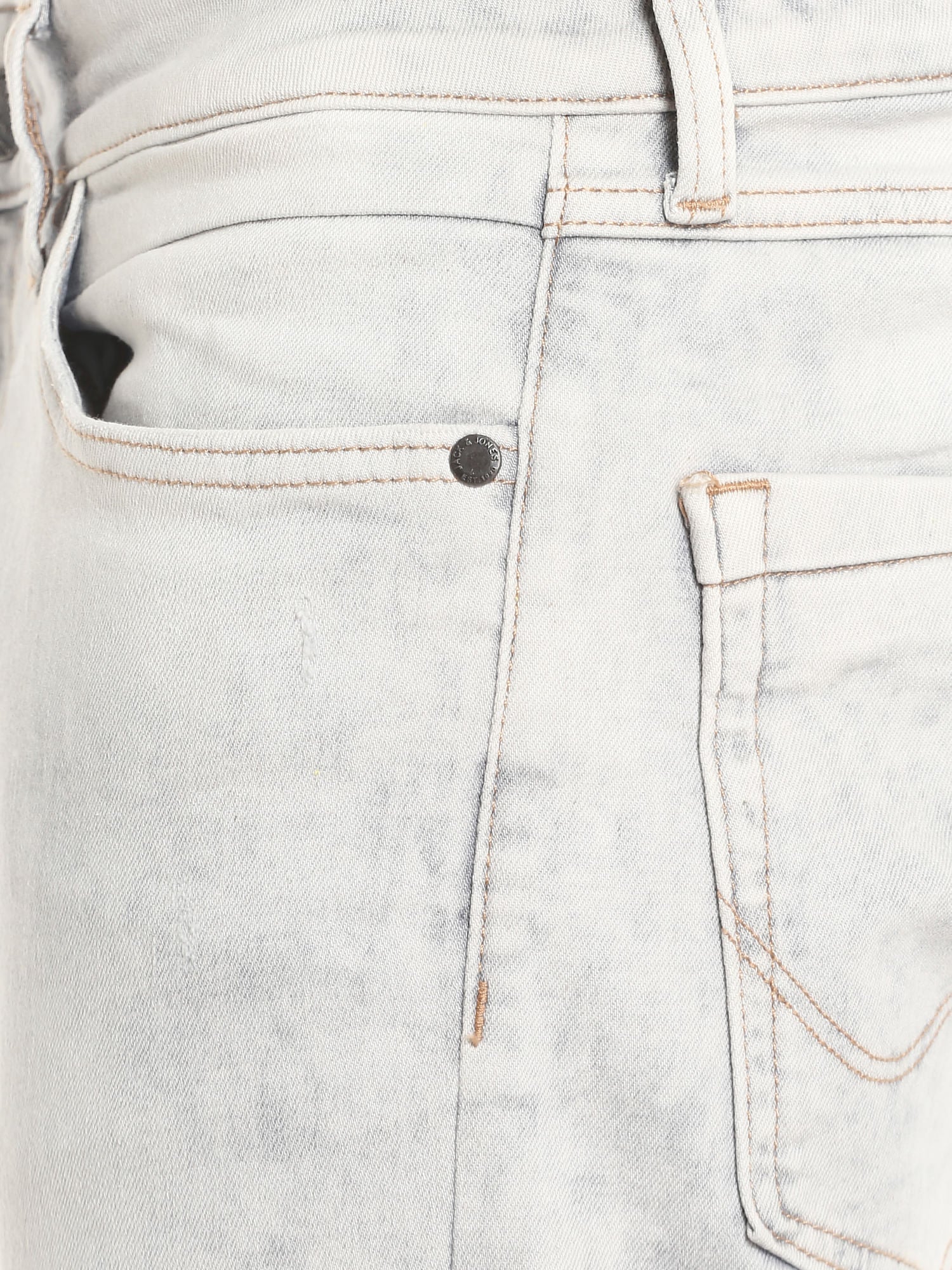 Light Grey Distressed Slim Jeans
