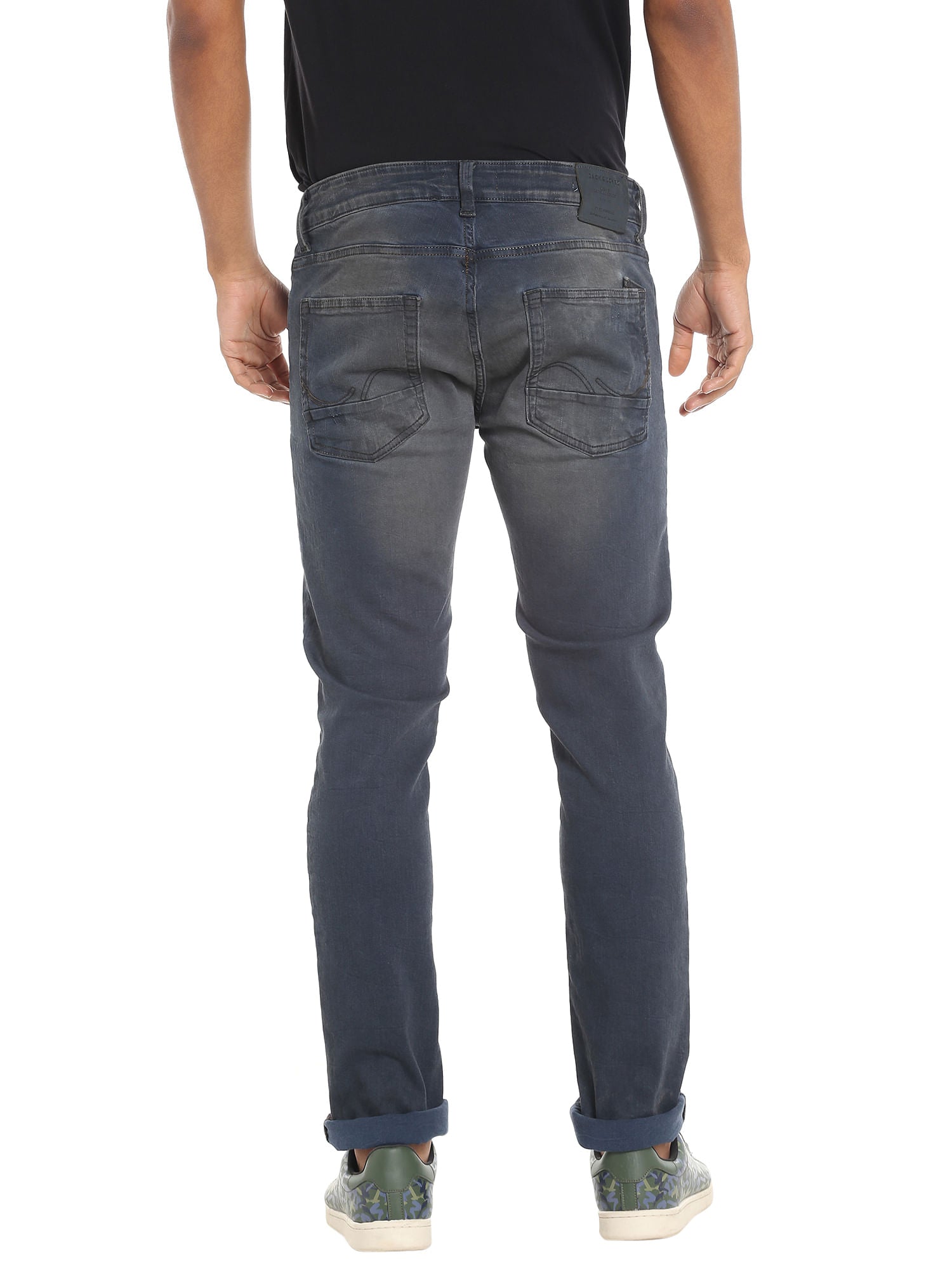 Dark Blue Distressed Slim Jeans