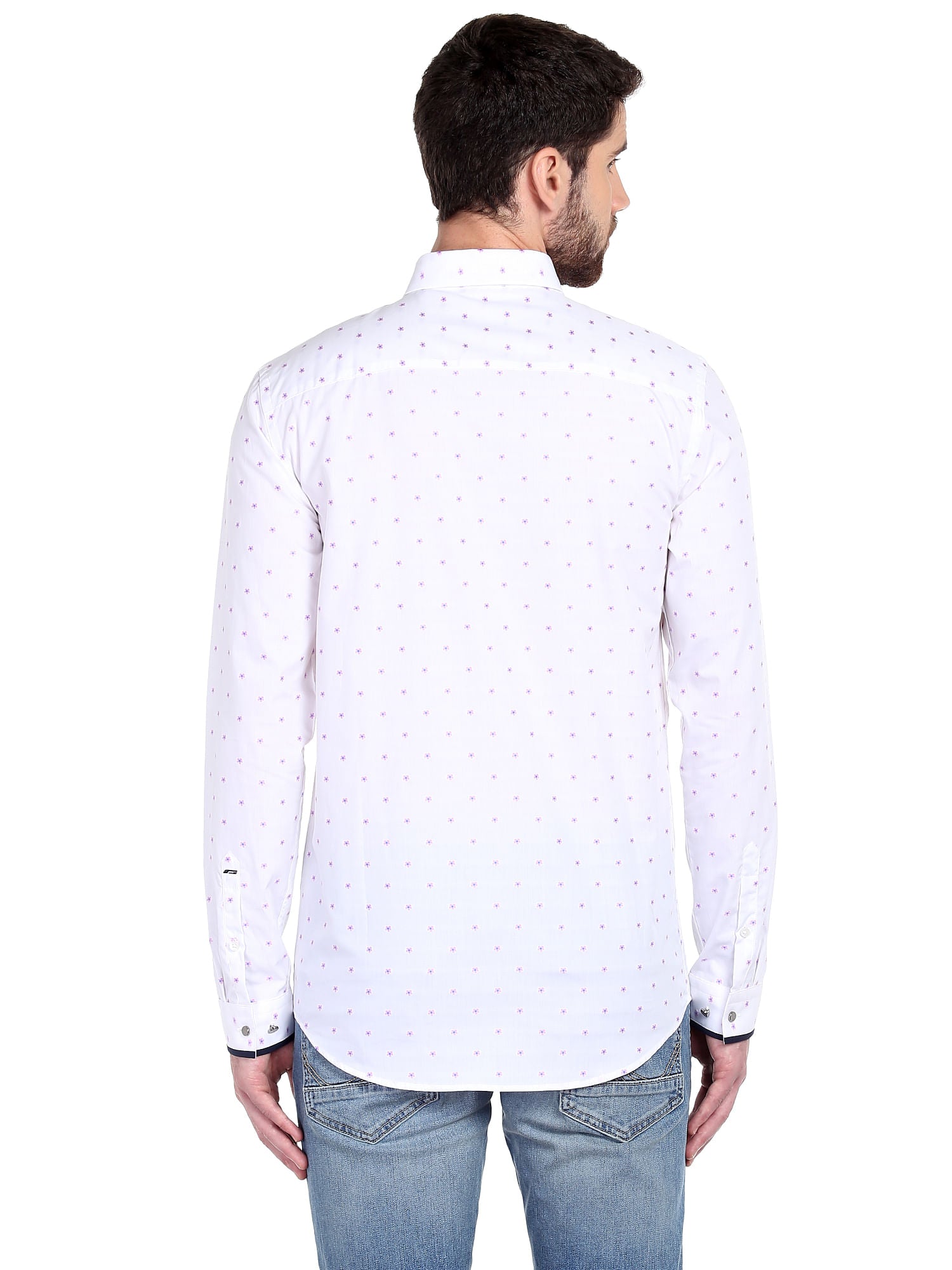 White Floral Print Shirt