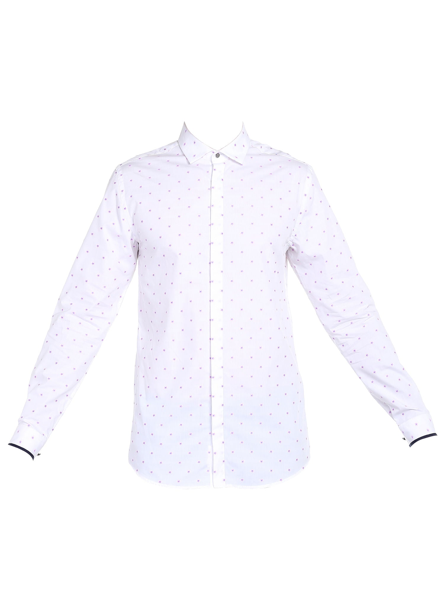 White Floral Print Shirt