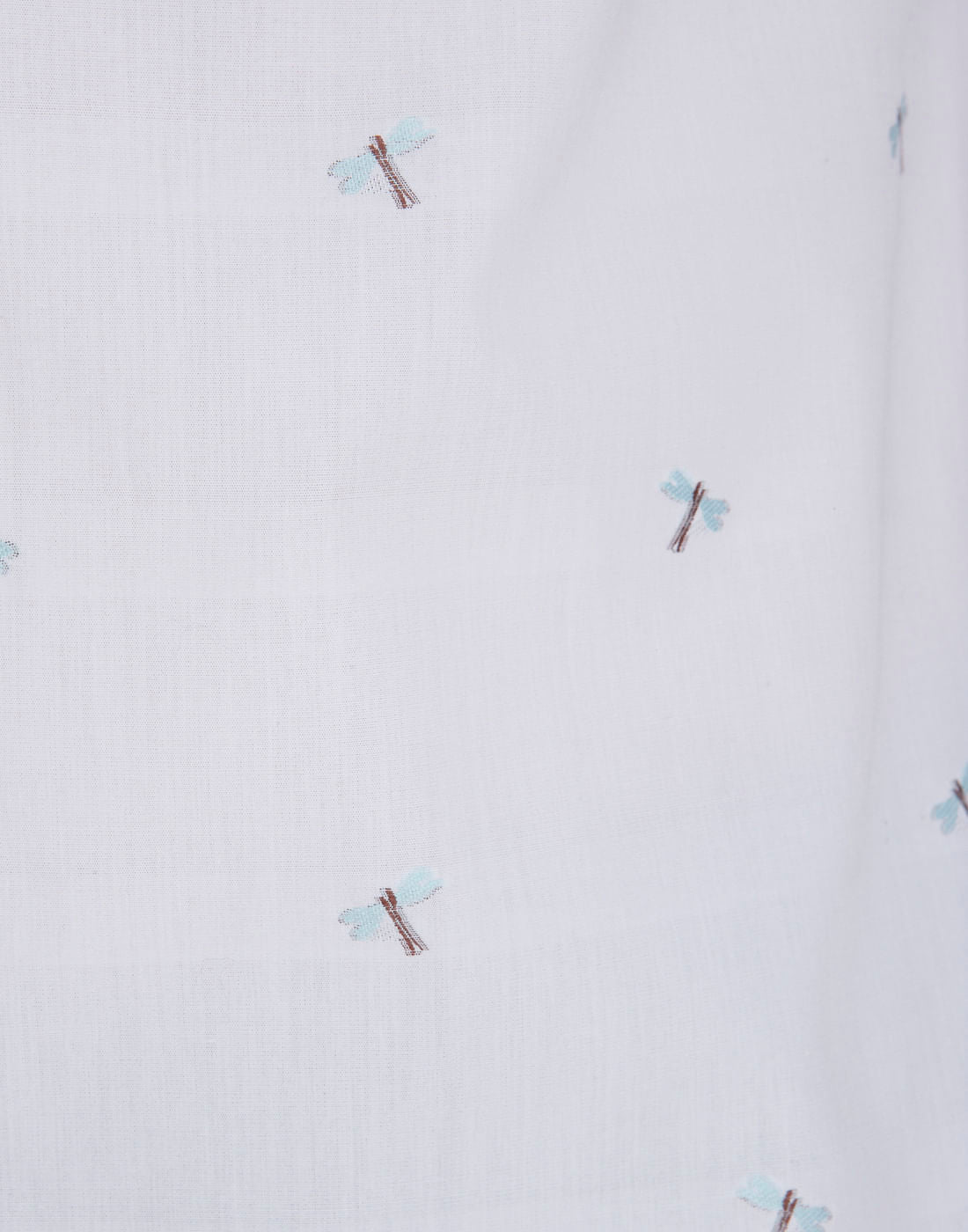 White Dragonfly Print Shirt