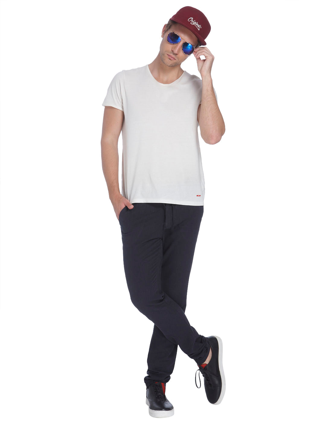 Blue Linen Drawstring Pants