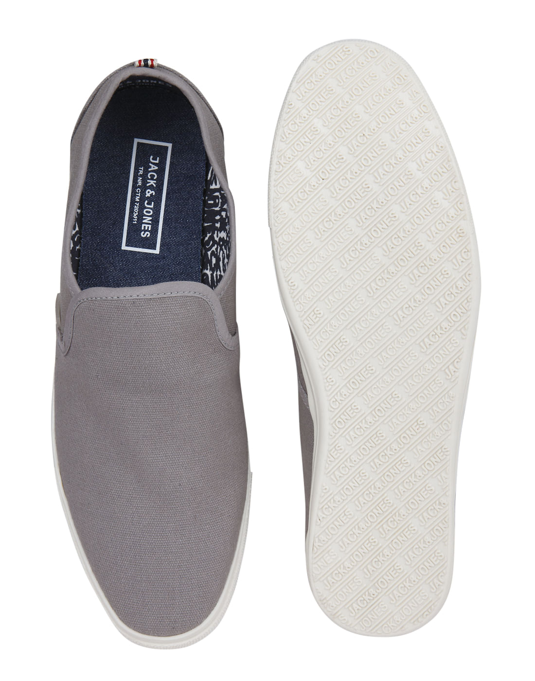 Grey Canvas Slip Ons