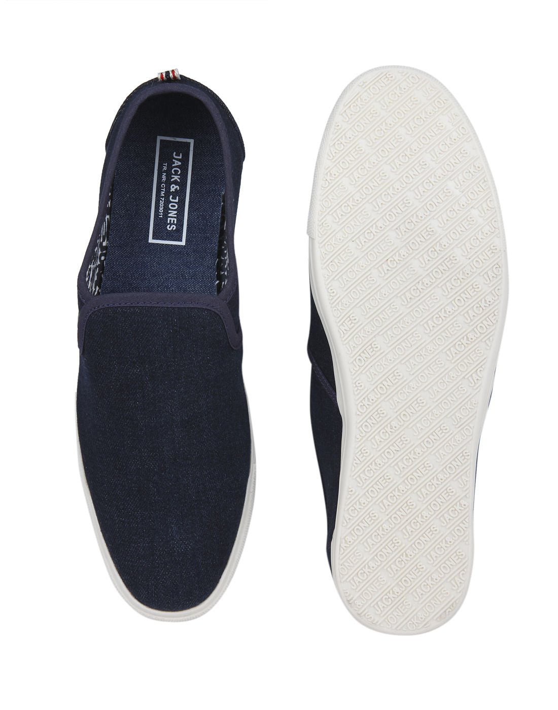 Dark Blue Denim Canvas Slip Ons