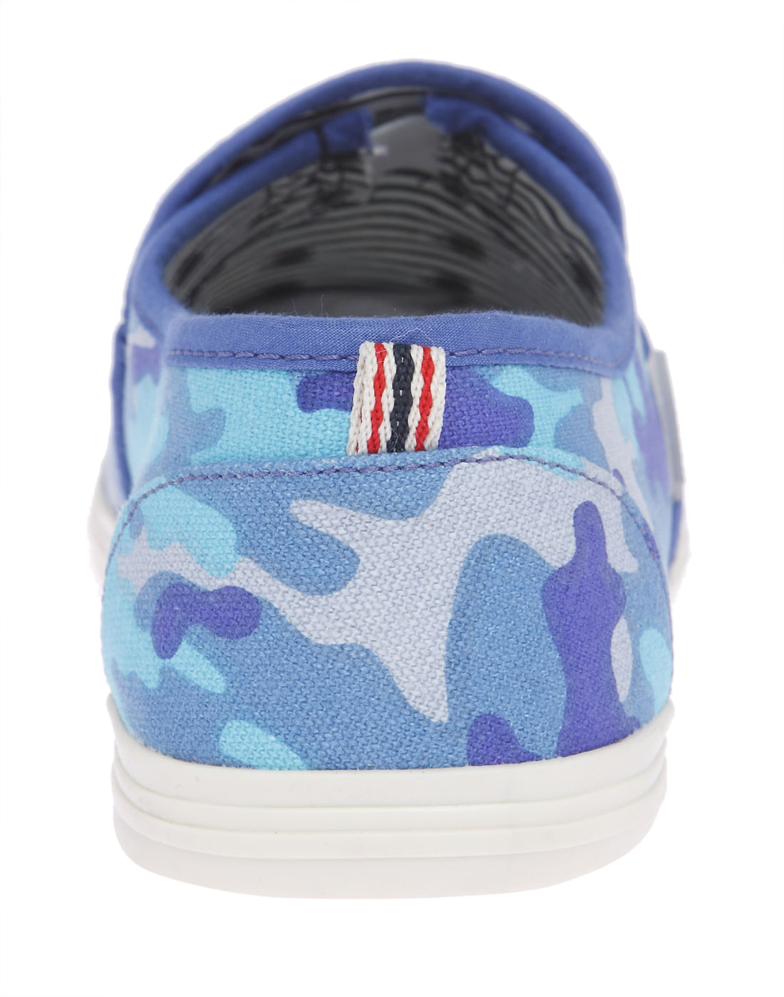 Blue Camo Print Slip On Shoes