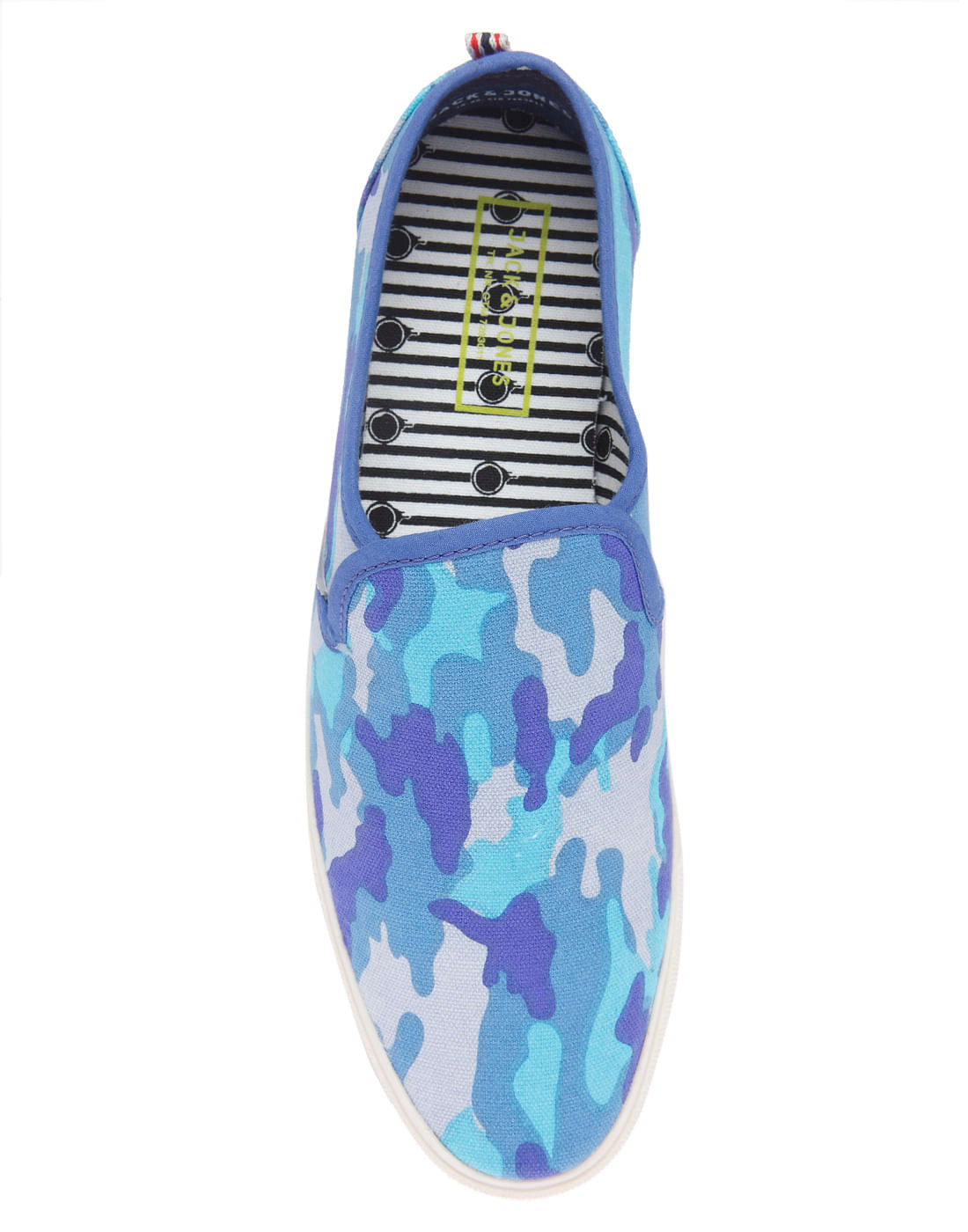 Blue Camo Print Slip On Shoes