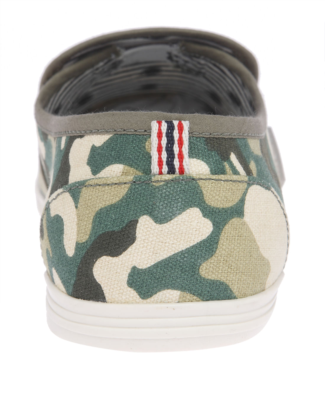Green Camo Print Slip On Shoes