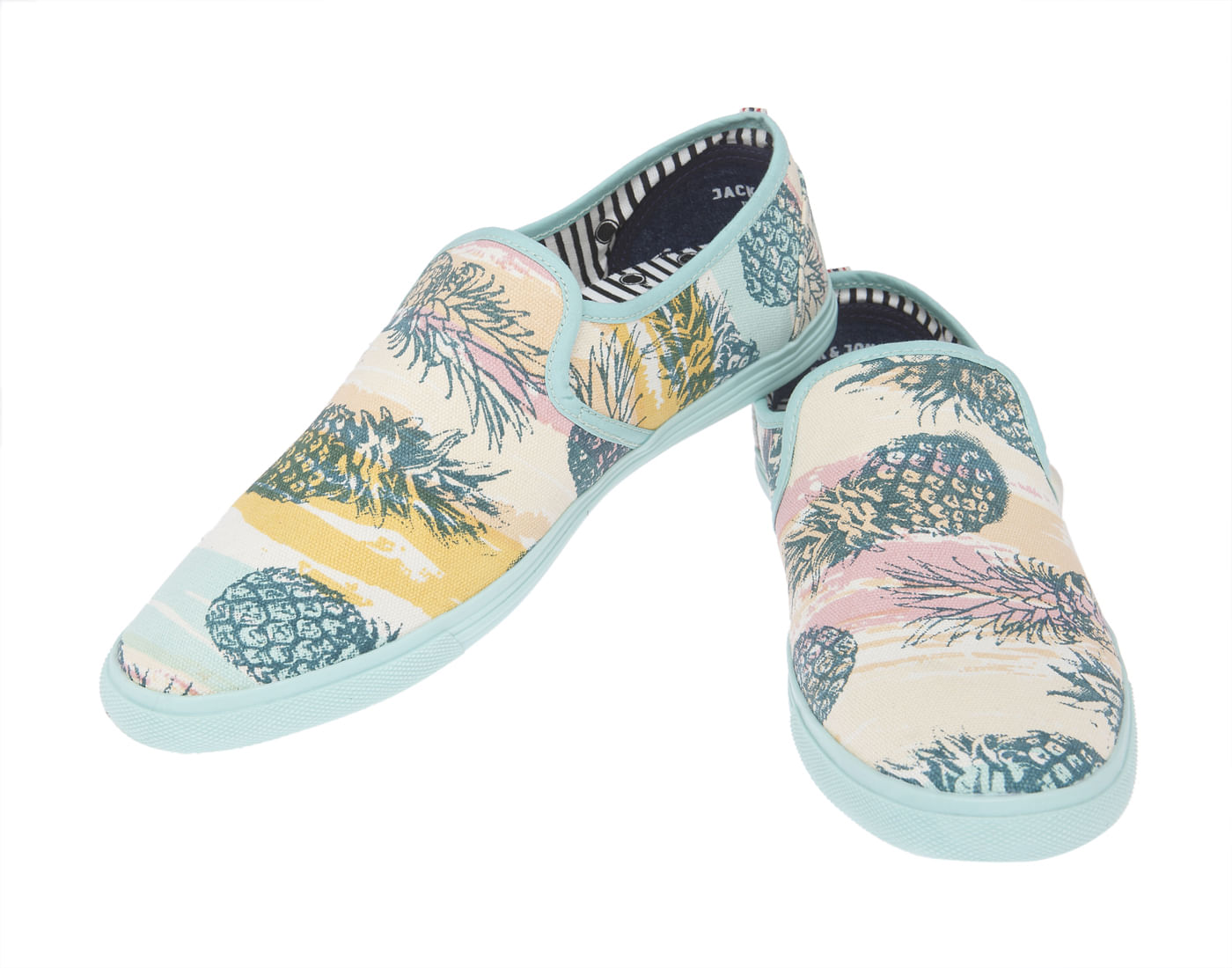 Jack And Jones Hawaiian Print Blue Slip On Shoes