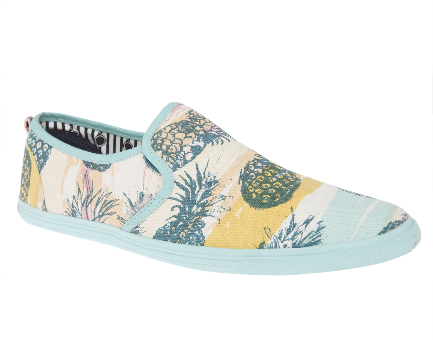 Jack And Jones Hawaiian Print Blue Slip On Shoes