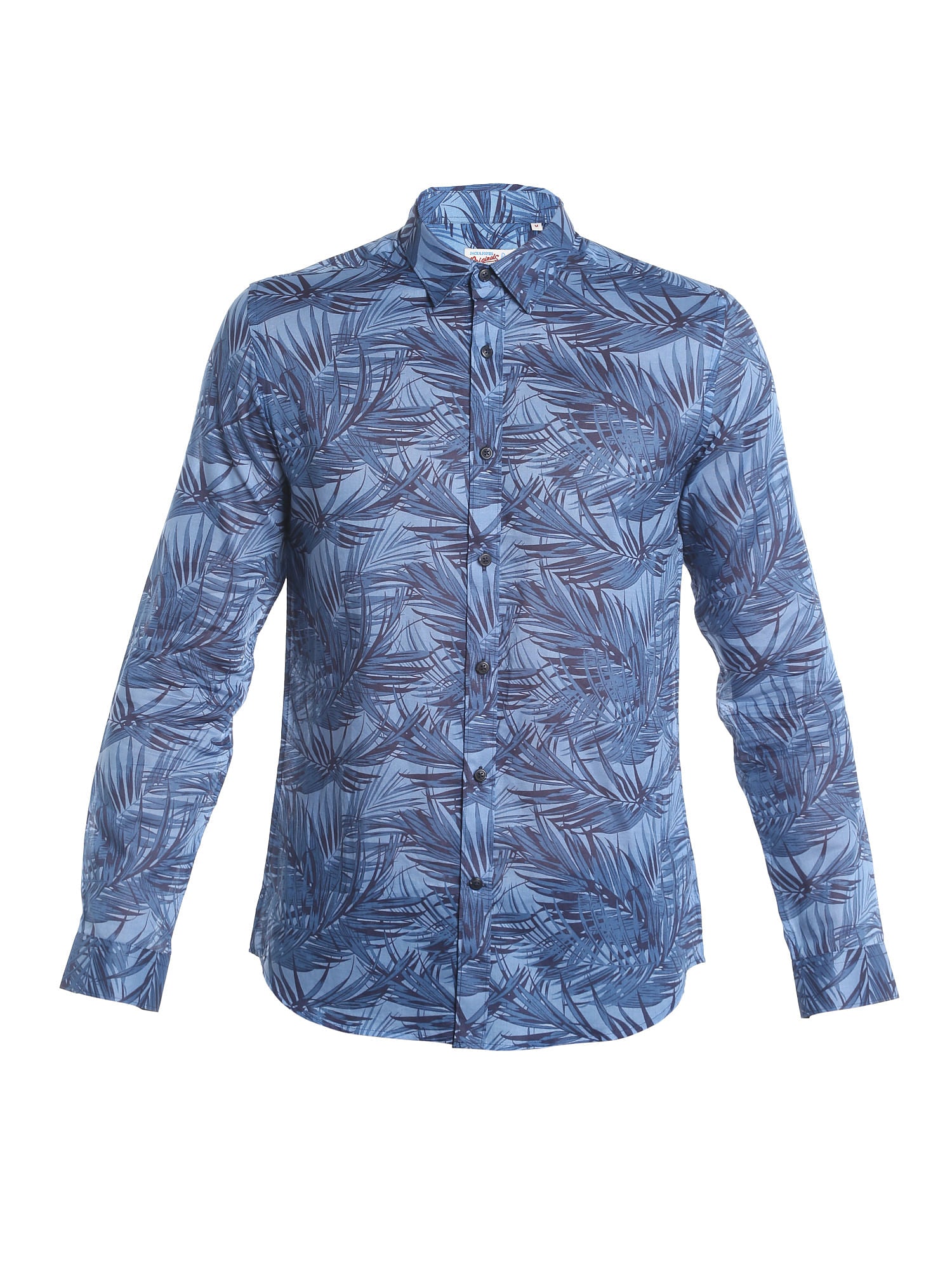Blue Leaf Print Shirt