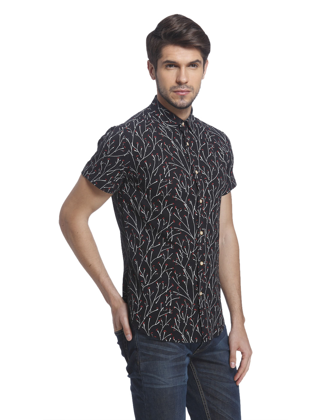 Printed Black Shirt