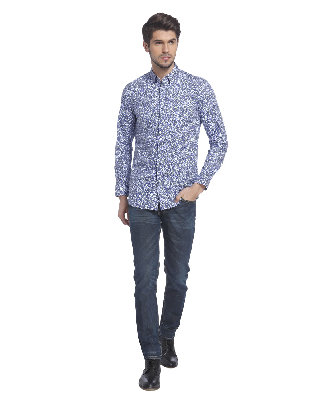 Blue Printed Shirt