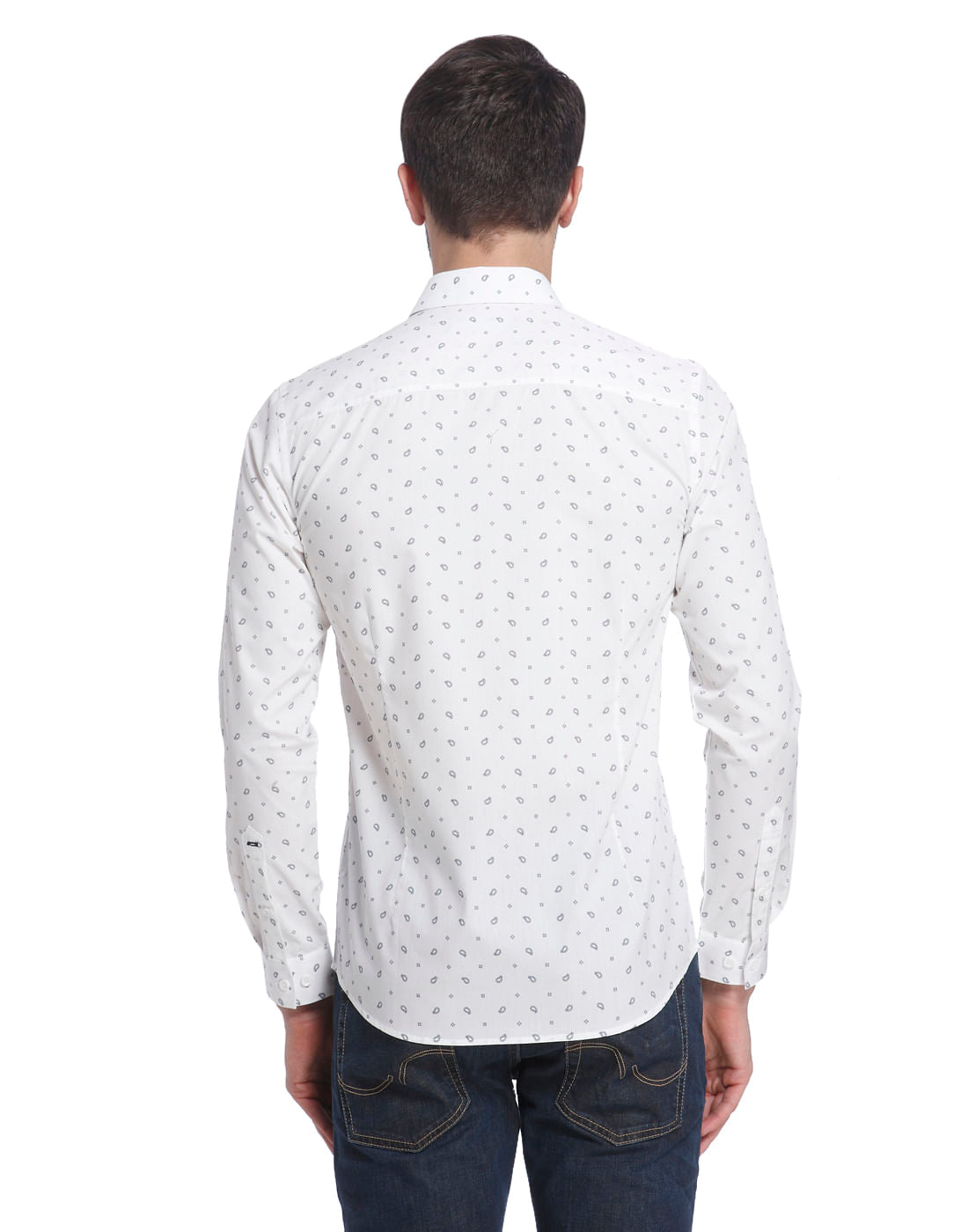 White Paisley Print Shirt