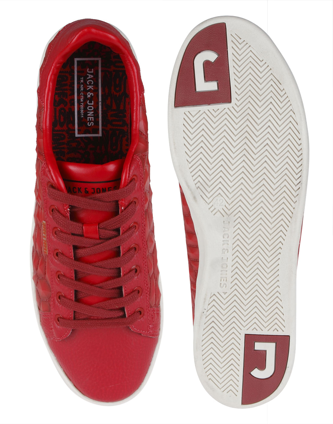 Red Textured Sneakers