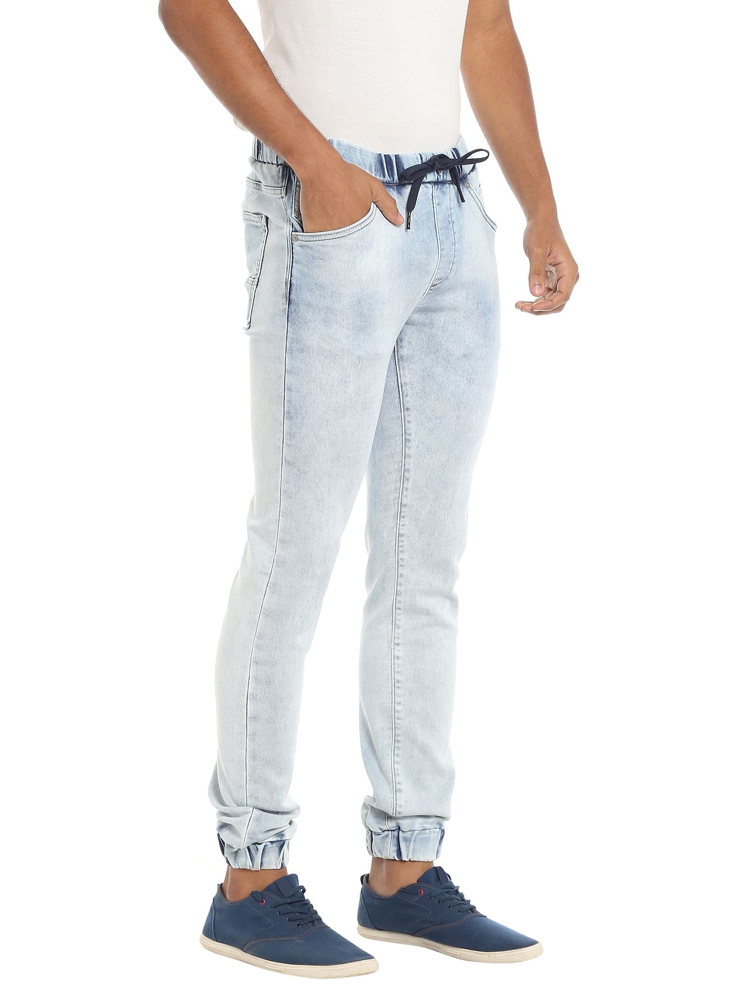 Light Blue Skinny Denim Joggers