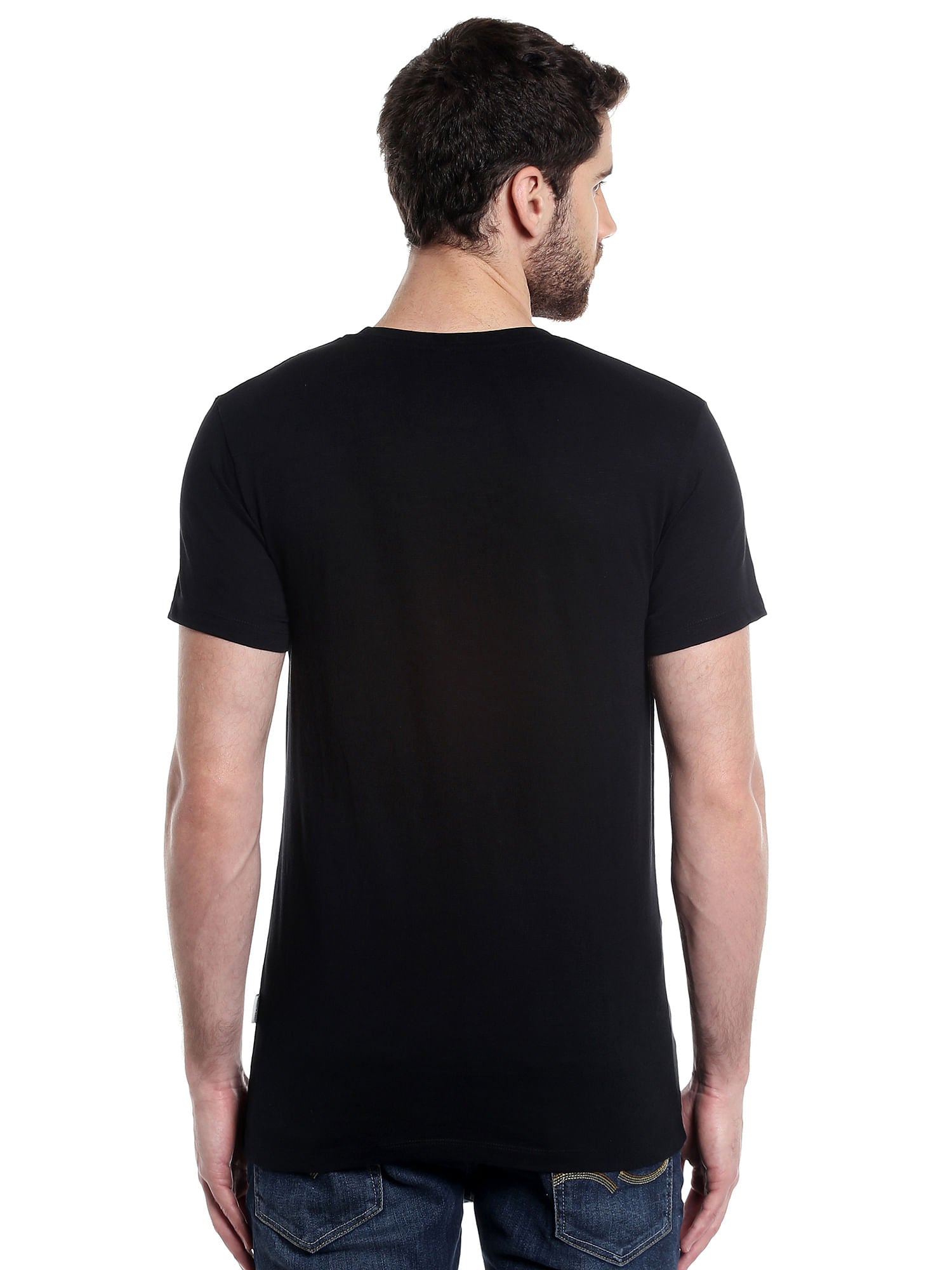 Black Graphic Print Crew Neck T-Shirt