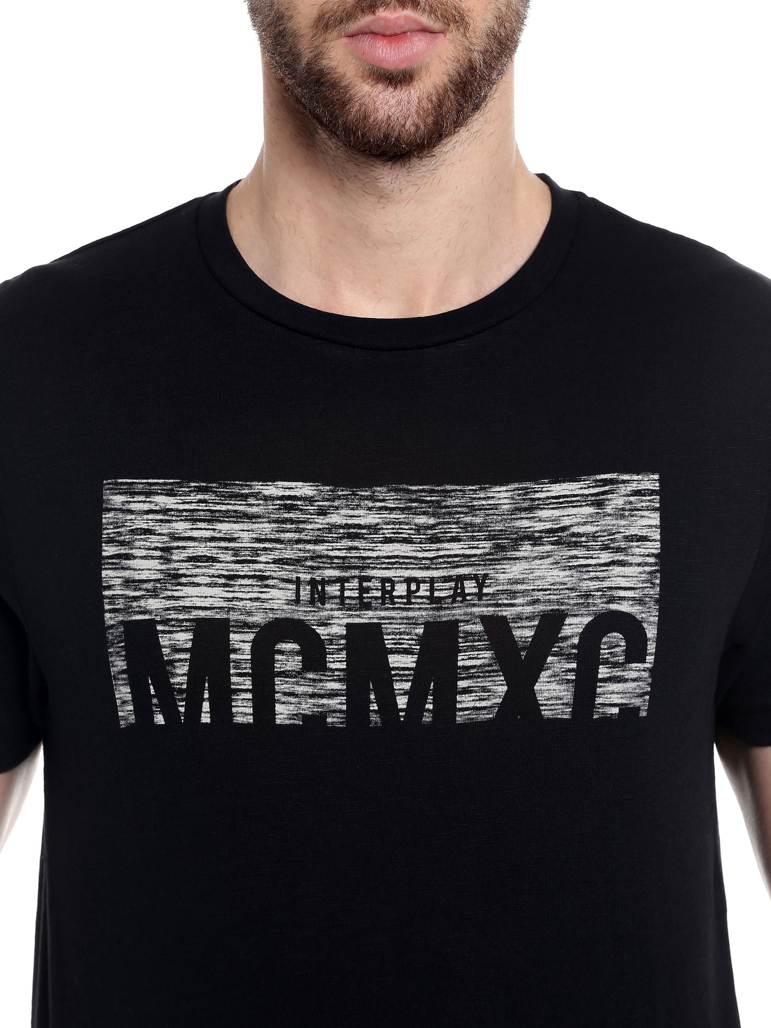 Black Graphic Print Crew Neck T-Shirt
