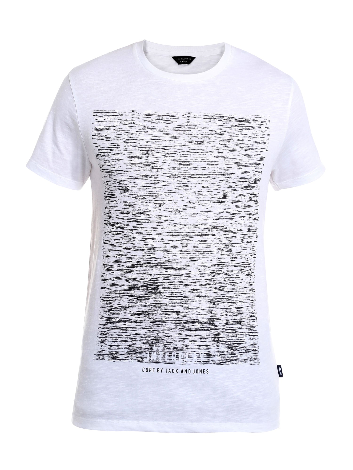 White Abstract Print Crew Neck T-Shirt
